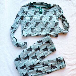 KicKee Pants Kids Bamboo Duck Print Pajama Set size 8